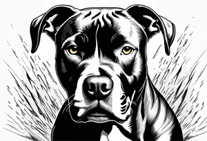 Angry american pitbull terier, lightning bolts eyes, angry face tattoo idea