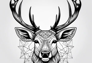 Deer with Jason mask tattoo idea