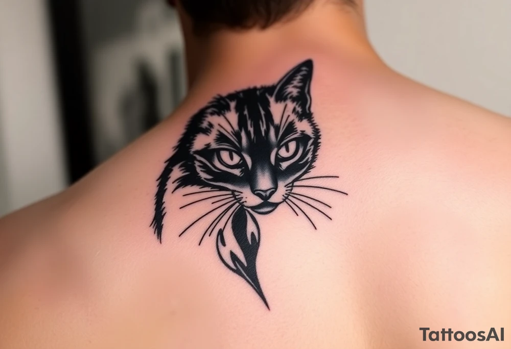 black cat tattoo idea