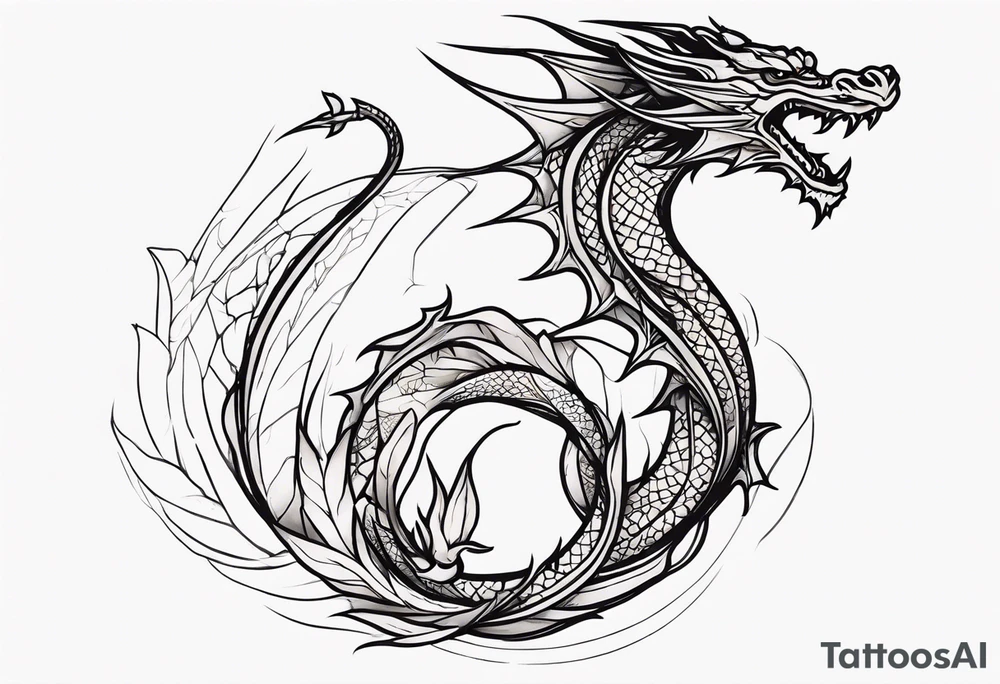 Flying dragon tattoo idea