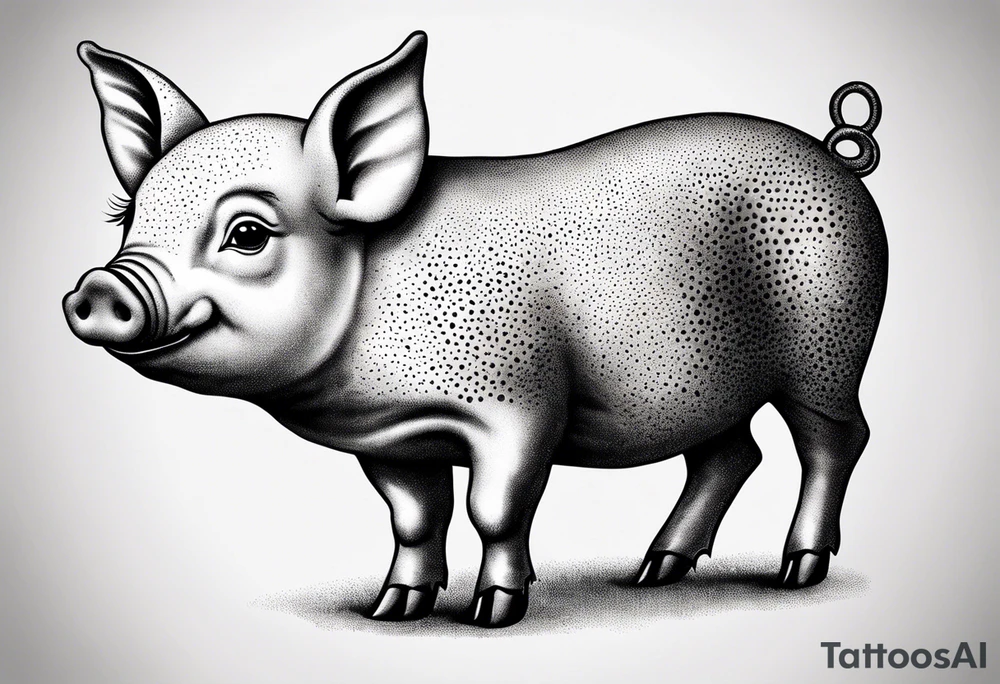 cute piglet.
with text: "friends not food" tattoo idea