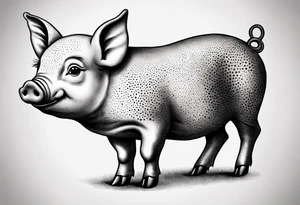 cute piglet.
with text: "friends not food" tattoo idea