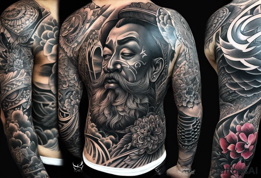 full sleeve tattoo from hand to shoulder tattoo idea