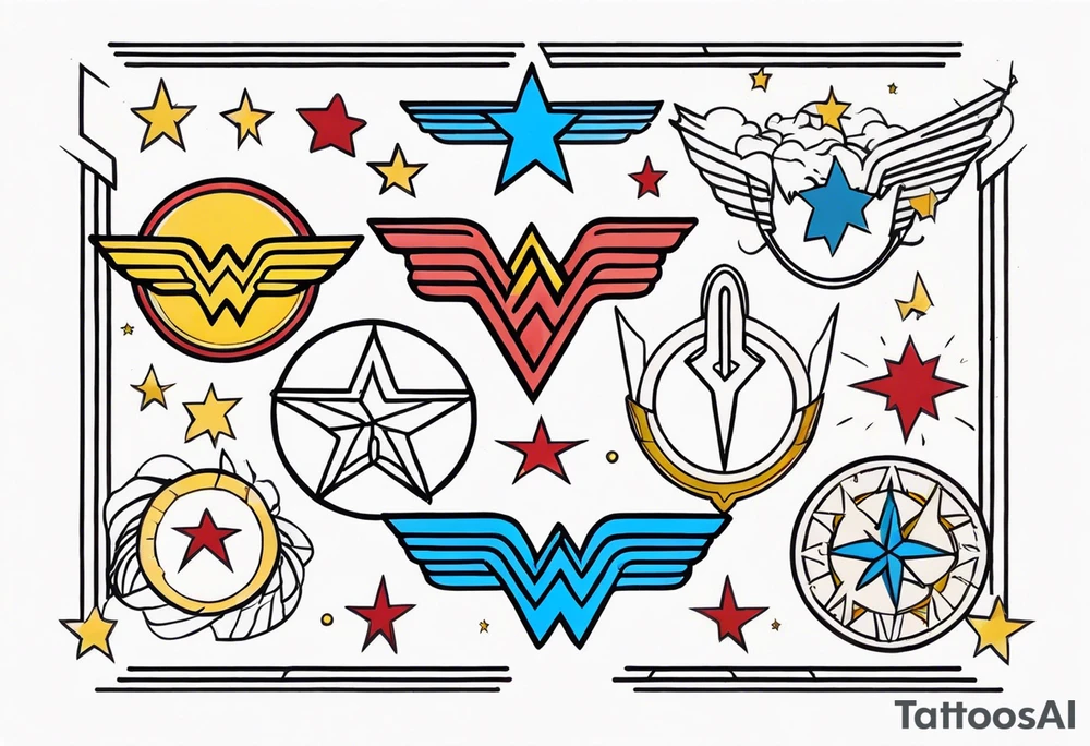 Wonder woman symbols tattoo idea