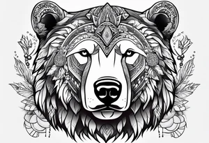 Snow bear shaman head tattoo idea
