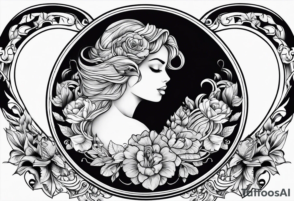 The word Mia inside a heart tattoo idea