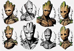 Groot half sleeve tattoo idea