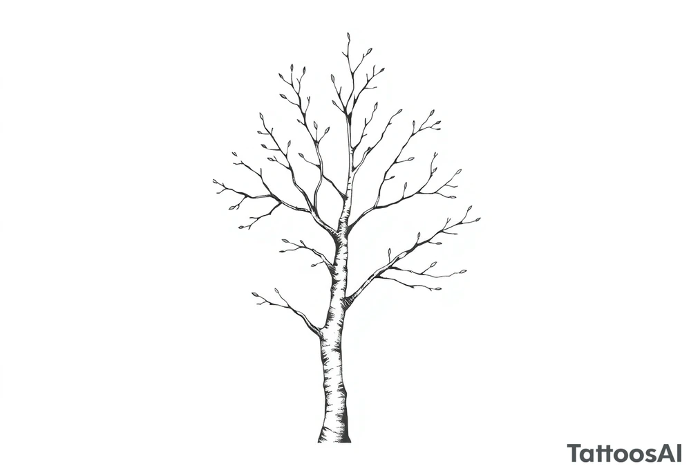 half birch tree tattoo idea
