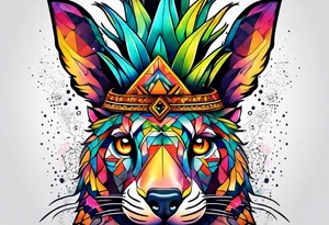 Animals in Amsterdam featuring colours of the universe and galaxies and pineapple tattoo idea