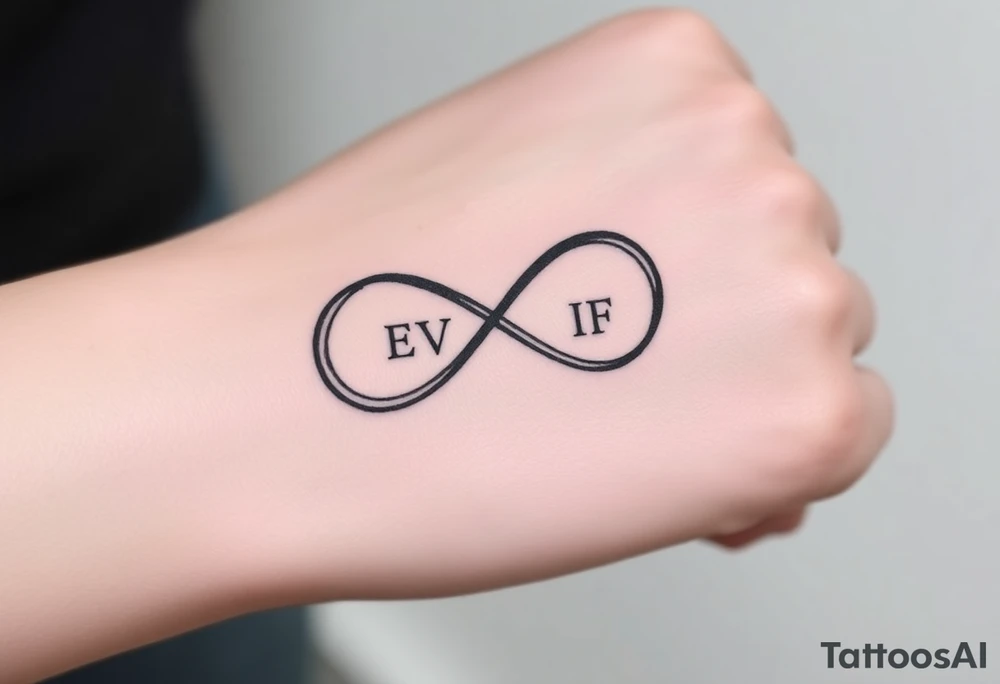 unique infinity symbol with words "EVEN IF" tattoo idea