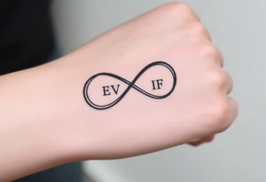 unique infinity symbol with words "EVEN IF" tattoo idea