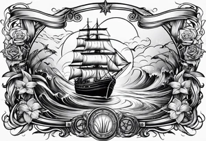 Nautical theme leg tattoo tattoo idea