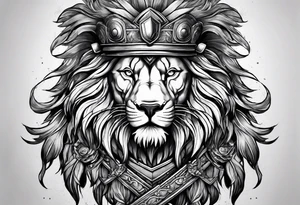 Spartan soldier in a lion tattoo idea