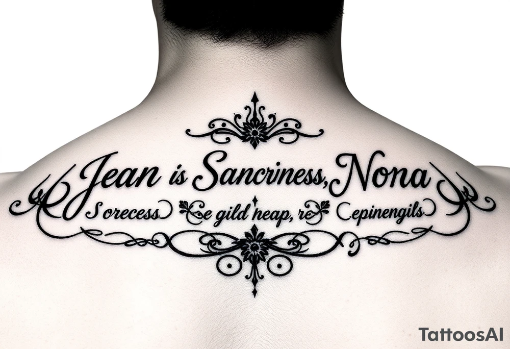Meaning of the names Jean God is gracious, Sara princess, Nora honor & light tattoo idea