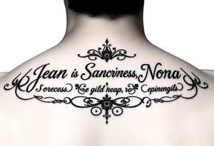 Meaning of the names Jean God is gracious, Sara princess, Nora honor & light tattoo idea