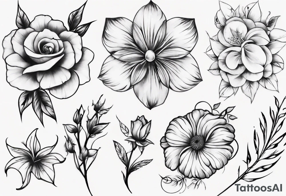 Pretty flowers tattoo idea