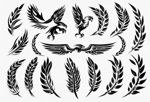 roman wheat eagle tattoo idea