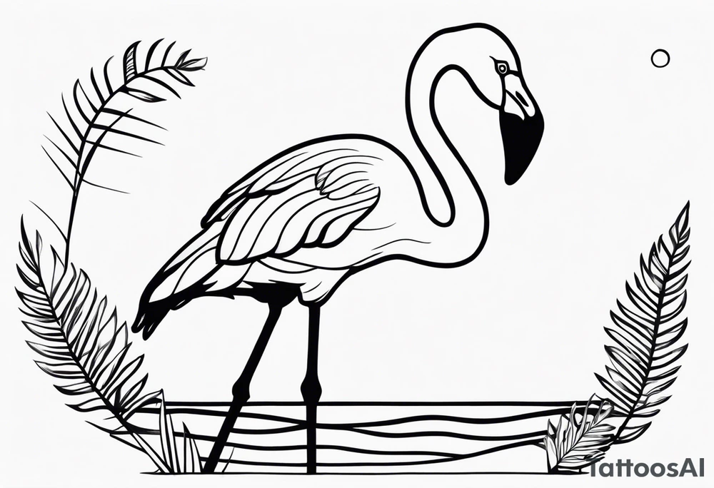 cute flamingo tattoo idea