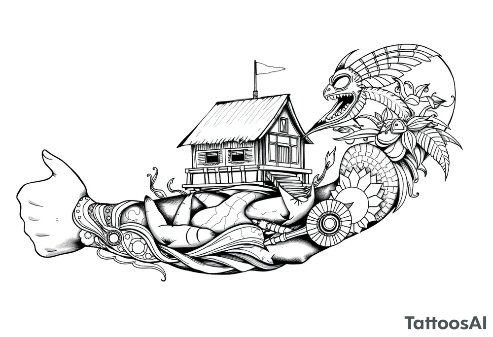 Polynesian tribal noah’s ark tattoo tattoo idea