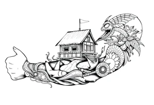 Polynesian tribal noah’s ark tattoo tattoo idea