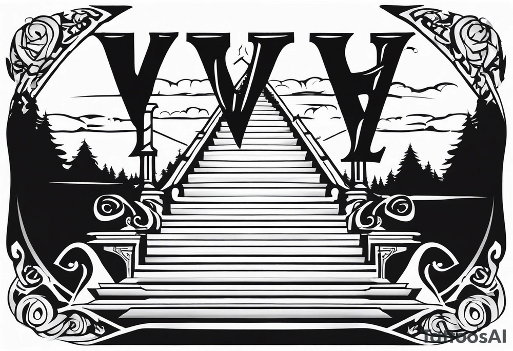 Valhalla
sword stairs axe mist fog tattoo idea