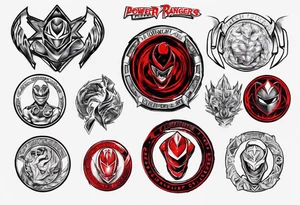 mighty morphin power rangers red rnager power coin and the word christopher tattoo idea