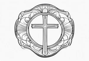 date of grandpa birth and death with a cross design tattoo idea