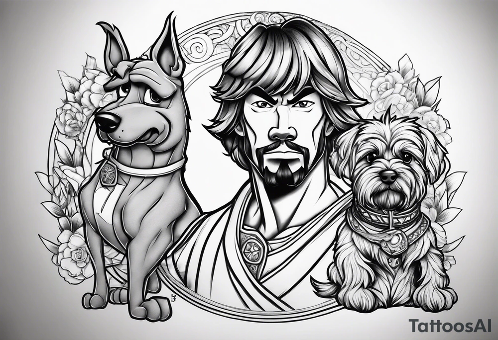 scooby doo and shaggy samurai tattoo idea