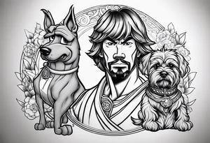 scooby doo and shaggy samurai tattoo idea