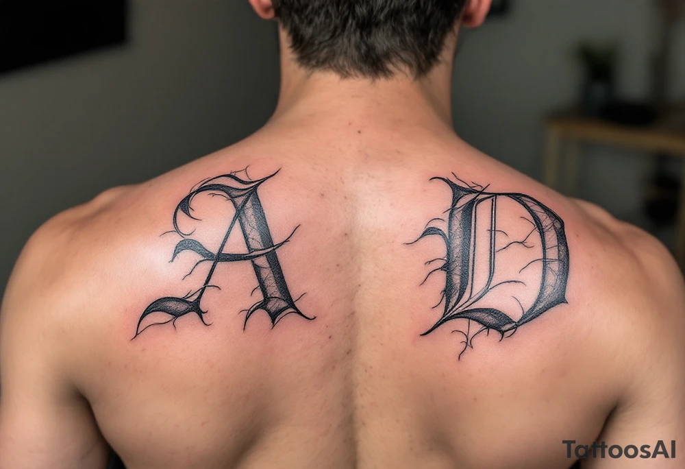 Combination of letters A and D tattoo idea