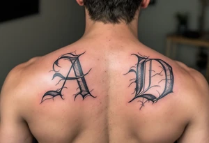 Combination of letters A and D tattoo idea