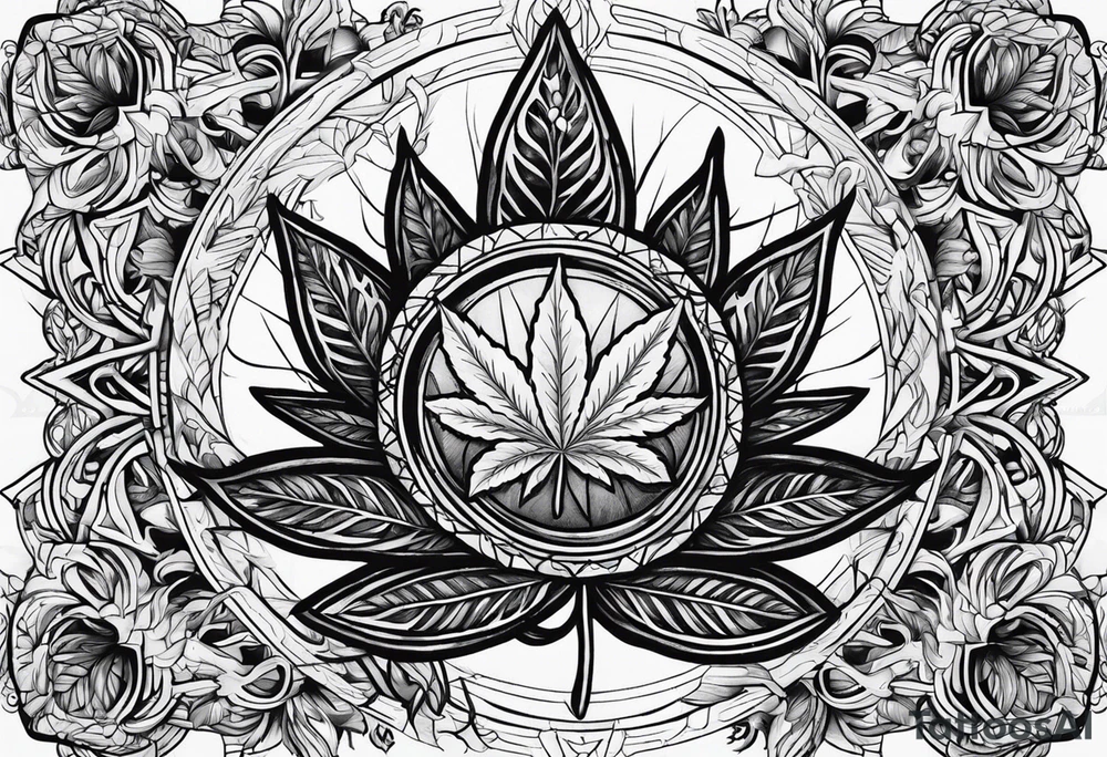 Marijuana and Psychedelic inspired tattoo tattoo idea