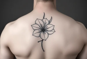 fine line dogwood blossom on fire tattoo idea