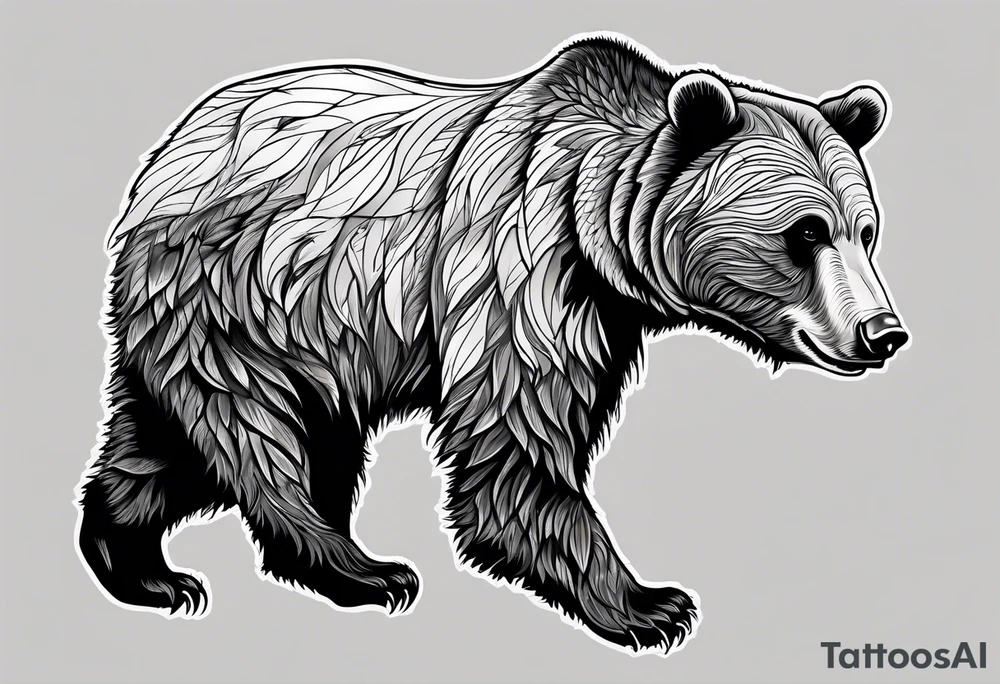 Climbing grizzly bear tattoo tattoo idea
