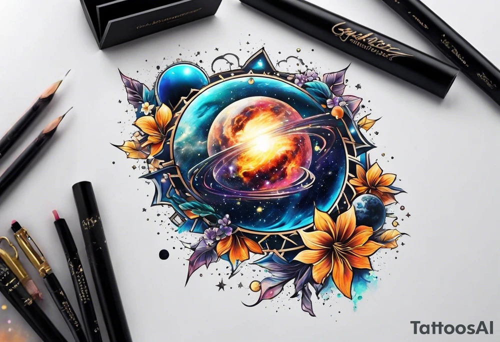 Supernova in a galaxy tattoo idea