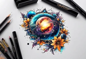 Supernova in a galaxy tattoo idea