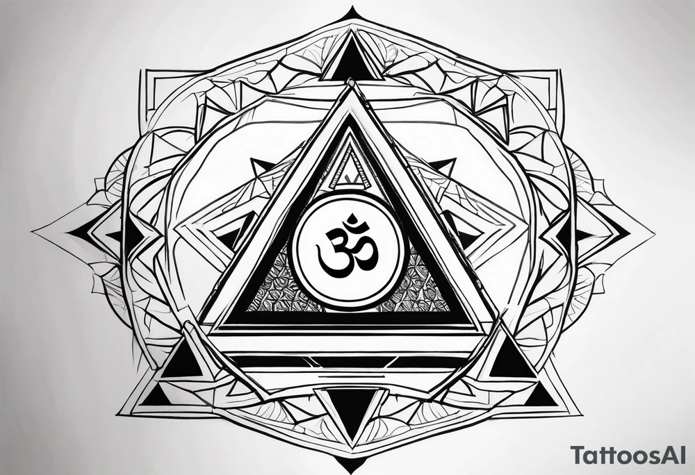 Om symbol with pyramids tattoo idea