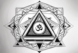 Om symbol with pyramids tattoo idea