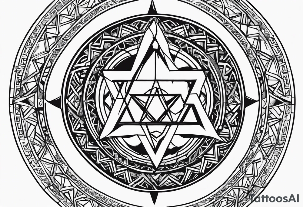 Its a pagan charm of the tetragrammaton to represent powerful the connection God is to Rebecca Sierra as a chosen one designed by God himself with female flair and simple and bold to be recognized as warning to all evil tattoo idea