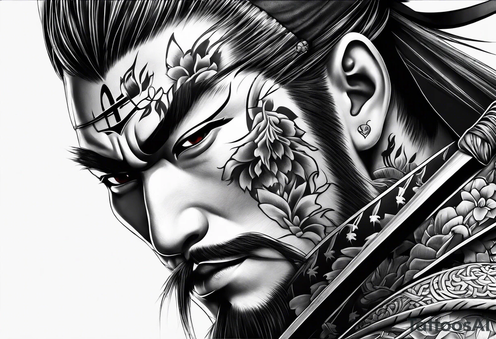 Japanese samurai sleeve tattoo idea