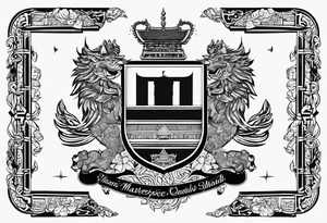 family crest with Whidbey Island, Cambodia, Scotland, Ghana, Liberia, Haiti tattoo idea