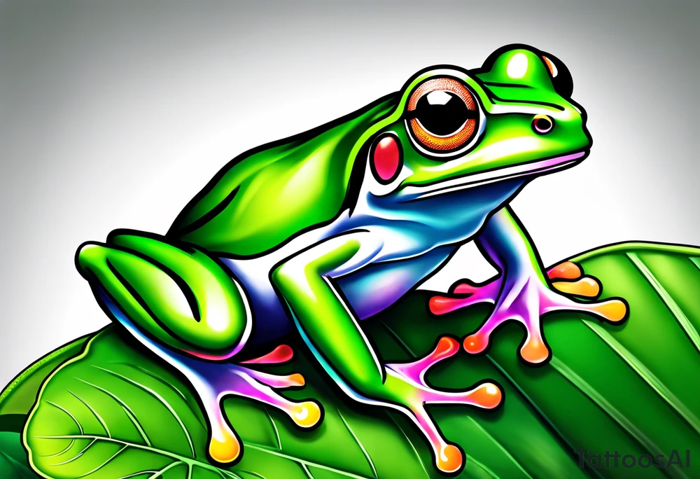Tree frog and four leaf clover tattoo idea