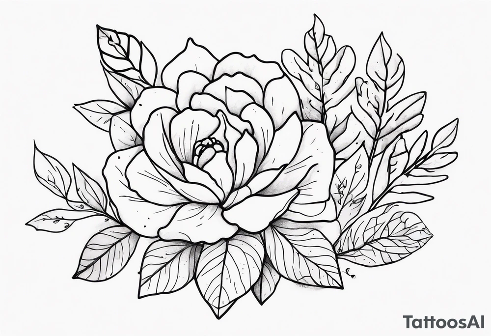 ursa major flowers leaves tattoo idea