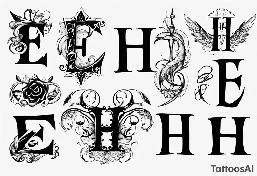 combining the letters E and H tattoo idea