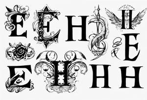 combining the letters E and H tattoo idea