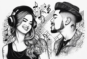 Joy is my daughter and i like music tattoo idea