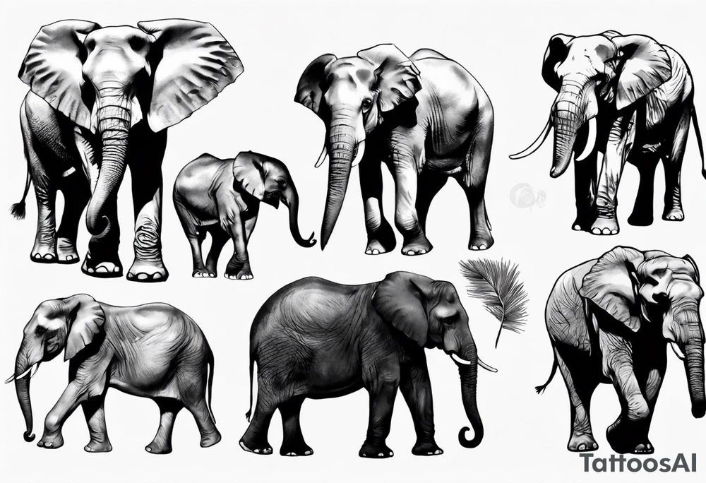 Elephant male tattoo realistic tattoo idea