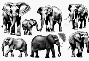 Elephant male tattoo realistic tattoo idea