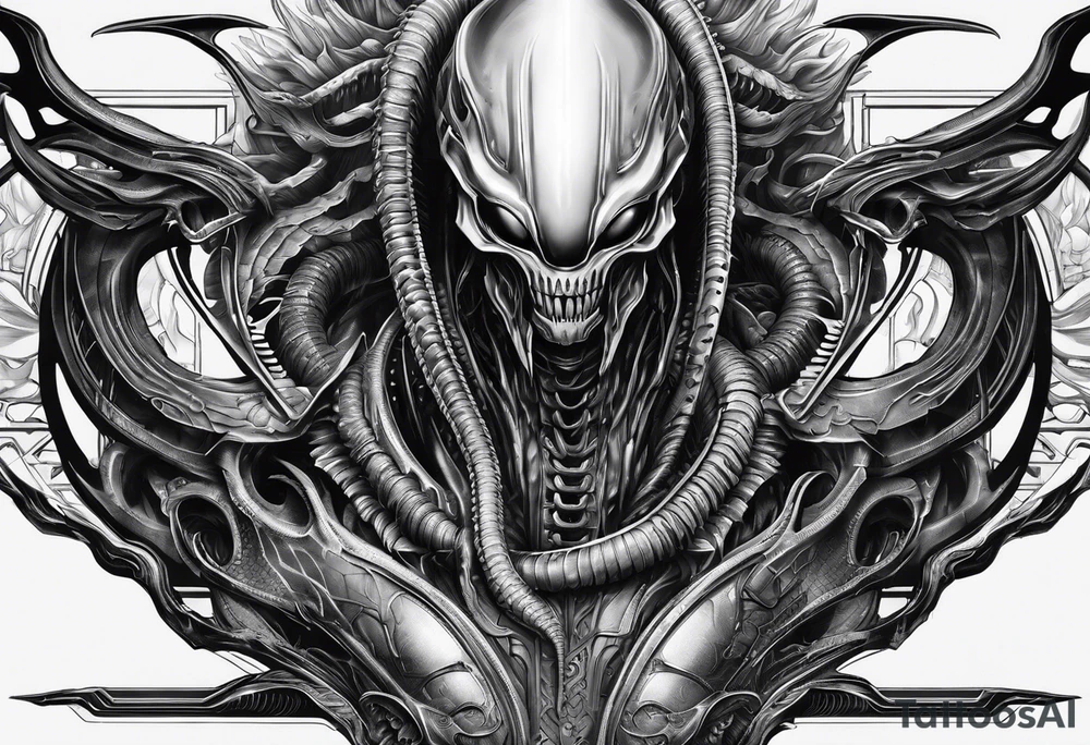 xenomorph, sleeve tattoo idea