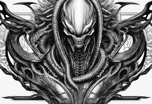 xenomorph, sleeve tattoo idea